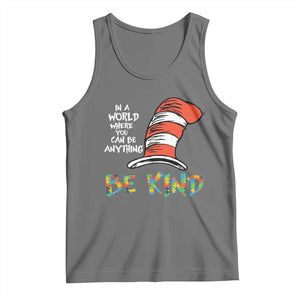 Autism Awareness Tank Top Why Fit In When You Were Born To Stand Out Cat In Hat TS02 Black Heather Print Your Wear