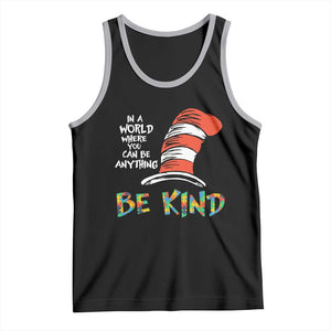 Autism Awareness Tank Top Why Fit In When You Were Born To Stand Out Cat In Hat TS02 Black Athletic Heather Print Your Wear