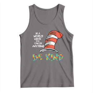 Autism Awareness Tank Top Why Fit In When You Were Born To Stand Out Cat In Hat TS02 Deep Heather Print Your Wear