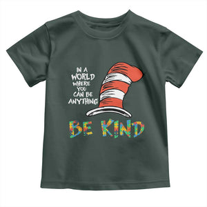 Autism Awareness Toddler T Shirt Why Fit In When You Were Born To Stand Out Cat In Hat TS02 Dark Forest Green Print Your Wear