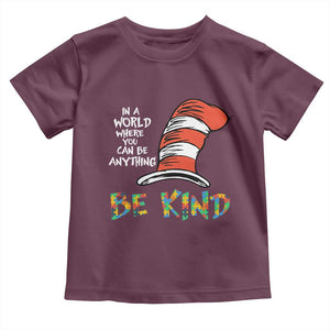 Autism Awareness Toddler T Shirt Why Fit In When You Were Born To Stand Out Cat In Hat TS02 Maroon Print Your Wear