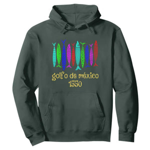 Gulf of Mexico Hoodie Golfo de México 1550 Retro Tuna TS02 Dark Forest Green Print Your Wear