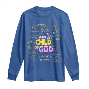 I Am A Child Of God Long Sleeve Shirt Retro Christian Jesus Faith TS02 Royal Blue Print Your Wear