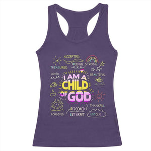 I Am A Child Of God Racerback Tank Top Retro Christian Jesus Faith TS02 Purple Print Your Wear