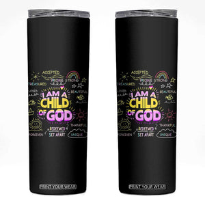 I Am A Child Of God Skinny Tumbler Retro Christian Jesus Faith TS02 Black Print Your Wear