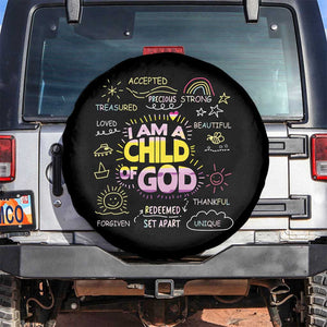 I Am A Child Of God Spare Tire Cover Retro Christian Jesus Faith TS02 No hole Black Print Your Wear