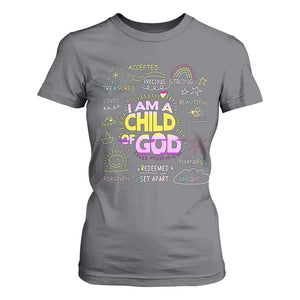 I Am A Child Of God T Shirt For Women Retro Christian Jesus Faith TS02 Charcoal Print Your Wear