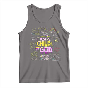 I Am A Child Of God Tank Top Retro Christian Jesus Faith TS02 Deep Heather Print Your Wear