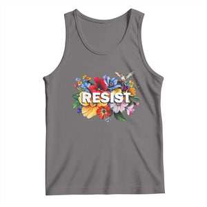 Resist Floral Tank Top Retro Botanical Graphic TS02 Deep Heather Print Your Wear