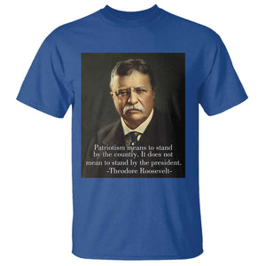 Theodore Teddy Roosevelt Patriotic T Shirt Patriotism Means To Stand By The Country TS02 Royal Blue Print Your Wear