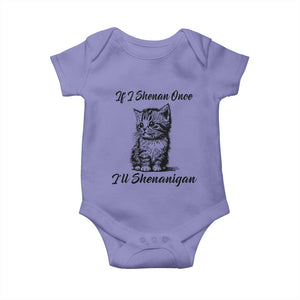 Cute Cat St Patricks Day Baby Onesie If I Shenan Once I'll Shenanigan TS02 Violet Print Your Wear