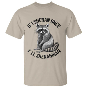 St Patricks Day Raccoon Meme T Shirt If I Shenan Once I'll Shenanigan TS02 Sand Print Your Wear
