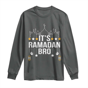 It's Ramadan Bro Long Sleeve Shirt Islamic Fasting Muslim TS02 Dark Heather Print Your Wear