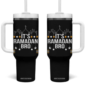 It's Ramadan Bro Tumbler With Handle Islamic Fasting Muslim TS02 One Size: 40 oz Black Print Your Wear