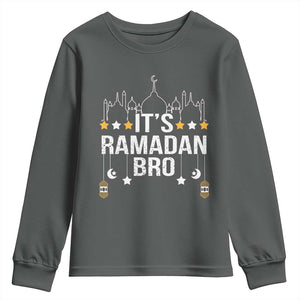 It's Ramadan Bro Youth Sweatshirt Islamic Fasting Muslim TS02 Dark Heather Print Your Wear