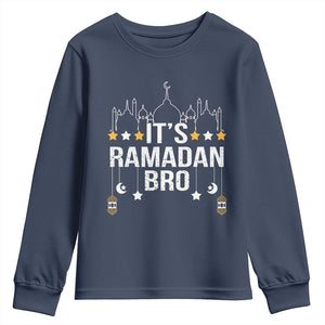 It's Ramadan Bro Youth Sweatshirt Islamic Fasting Muslim TS02 Navy Print Your Wear