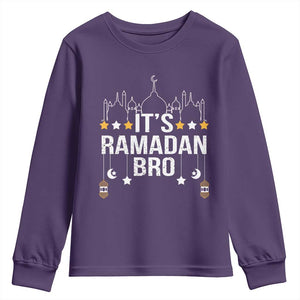 It's Ramadan Bro Youth Sweatshirt Islamic Fasting Muslim TS02 Purple Print Your Wear