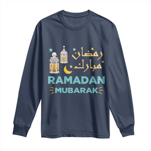 Ramadan Mubarak Muslim Long Sleeve Shirt TS02 Navy Print Your Wear