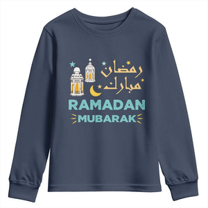 Ramadan Mubarak Muslim Youth Sweatshirt TS02 Navy Print Your Wear