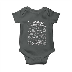 Ramadan Blessed Month Baby Onesie Muslim Islamic Ramadhan Eid al Fitr TS02 Dark Heather Print Your Wear