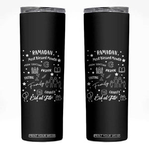Ramadan Blessed Month Skinny Tumbler Muslim Islamic Ramadhan Eid al Fitr TS02 Black Print Your Wear