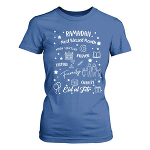 Ramadan Blessed Month T Shirt For Women Muslim Islamic Ramadhan Eid al Fitr TS02 Royal Blue Print Your Wear