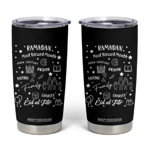 Ramadan Blessed Month Tumbler Cup Muslim Islamic Ramadhan Eid al Fitr TS02 Black Print Your Wear