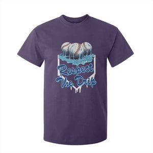 Respect The Drip Baseball T Shirt For Kid Driping Ice Cream Sport Lover TS02 Purple Print Your Wear