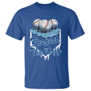 Respect The Drip Baseball T Shirt Driping Ice Cream Sport Lover TS02 Royal Blue Print Your Wear
