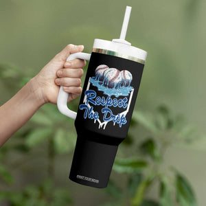 Respect The Drip Baseball Tumbler With Handle Driping Ice Cream Sport Lover TS02 Print Your Wear