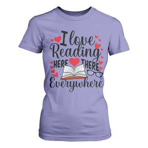 I Love Reading Here There Anywhere T Shirt For Women Reading Month Across America TS02 Violet Print Your Wear