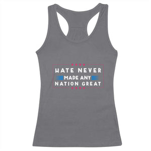 Hate Never Made Any Nation Great Racerback Tank Top TS02 Charcoal Print Your Wear