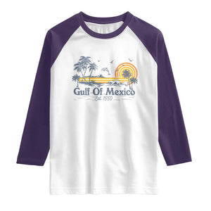 Vintage Gulf of Mexico Est 1550 Raglan Shirt Golfo De Mexico TS02 White Purple Print Your Wear