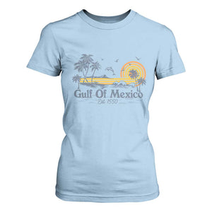Vintage Gulf of Mexico Est 1550 T Shirt For Women Golfo De Mexico TS02 Light Blue Print Your Wear
