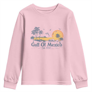 Vintage Gulf of Mexico Est 1550 Youth Sweatshirt Golfo De Mexico TS02 Light Pink Print Your Wear