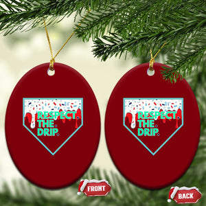 Baseball Home Plate Dripping Ice Cream Ceramic Ornament Respect The Drip Social Club Sprinkles TS02 Print Your Wear