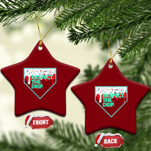 Baseball Home Plate Dripping Ice Cream Ceramic Ornament Respect The Drip Social Club Sprinkles TS02 Print Your Wear