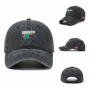 Baseball Home Plate Dripping Ice Cream Washed Cotton Baseball Cap Respect The Drip Social Club Sprinkles TS02 Washed Cap Universal Fit Dark Gray Print Your Wear