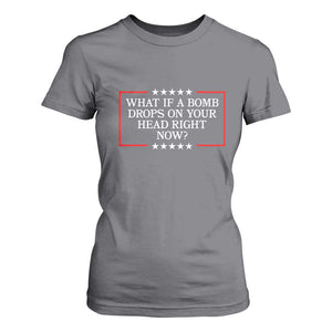 What If A Bomb Drops On Your Head Right Now T Shirt For Women Trump 47 TS02 Charcoal Print Your Wear