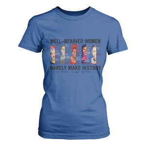 Well Behaved Women Rarely Make History T Shirt For Women Feminist Empowered Women TS02 Royal Blue Print Your Wear