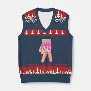 Pink Ice Cream Baseball Glove Sprinkles Drip V-Neck Knit Sweater Vest Funny V Sign TS02 Navy Red Print Your Wear