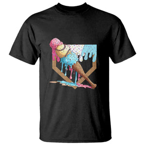 Baseball Home Ice Cream Dripping T Shirt TS02 Black Print Your Wear