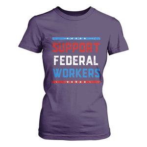 Support Federal Workers T Shirt For Women Patriotic Protect Defend Employee Solidarity TS02 Purple Print Your Wear