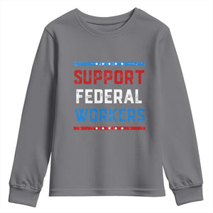 Support Federal Workers Youth Sweatshirt Patriotic Protect Defend Employee Solidarity TS02 Charcoal Print Your Wear