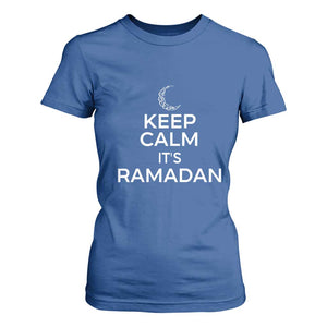 Keep Calm It's Ramadan T Shirt For Women Kareem Eid Mubarek Islamic Muslims TS02 Royal Blue Print Your Wear