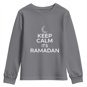 Keep Calm It's Ramadan Youth Sweatshirt Kareem Eid Mubarek Islamic Muslims TS02 Charcoal Print Your Wear