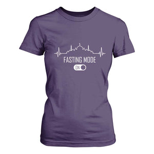 Happy Ramadan Islamic T Shirt For Women Fasting Mode Is On Muslim TS02 Purple Print Your Wear