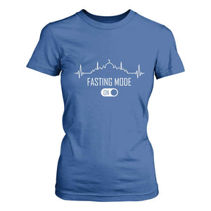 Happy Ramadan Islamic T Shirt For Women Fasting Mode Is On Muslim TS02 Royal Blue Print Your Wear