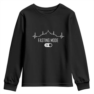 Happy Ramadan Islamic Youth Sweatshirt Fasting Mode Is On Muslim TS02 Black Print Your Wear