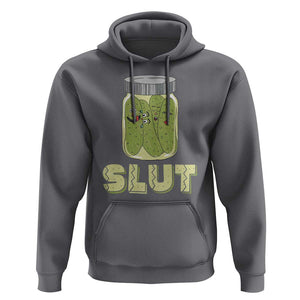 Funny Pickle Hoodie Sarcastic Pickle Slut Pickle Joke A Girl Who Loves Canned Pickles Cucumber TS02 Charcoal Print Your Wear